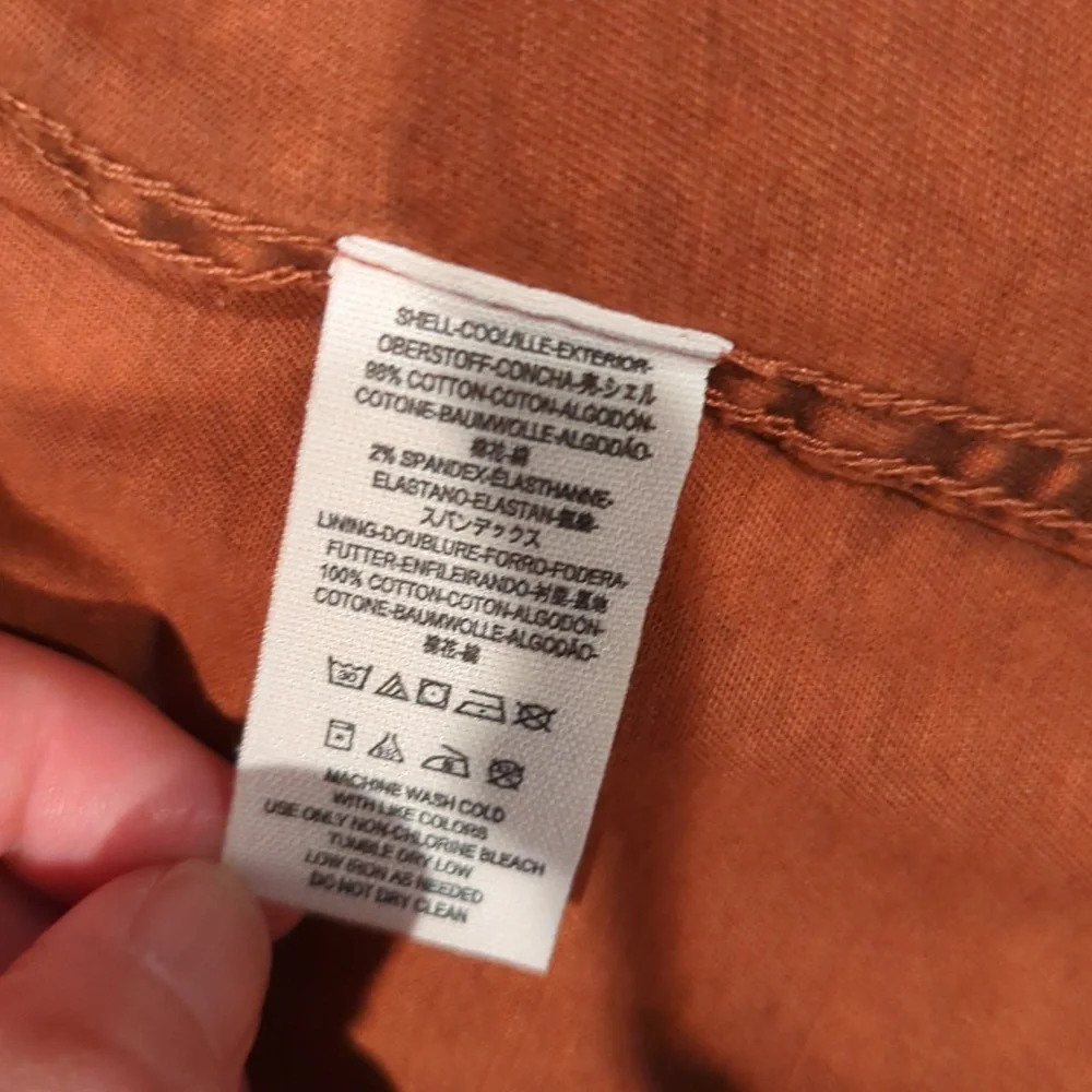 Free People collapsing twill raw edge jacket, size small, rust color - Picture 7 of 11